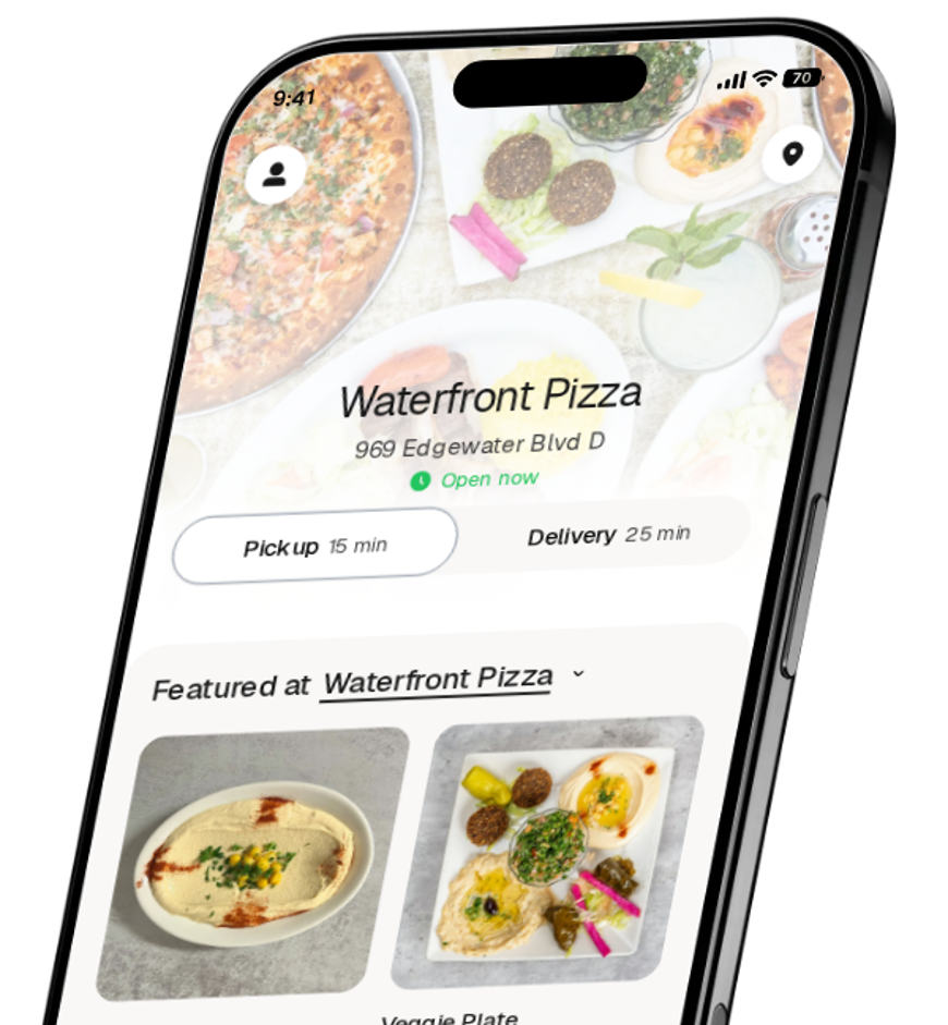 Waterfront Pizza app preview